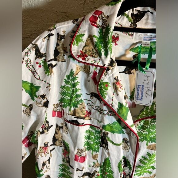 Pajama top by Danica Herrick boutique size Medium- holiday and the dog’s motif - Picture 3 of 11